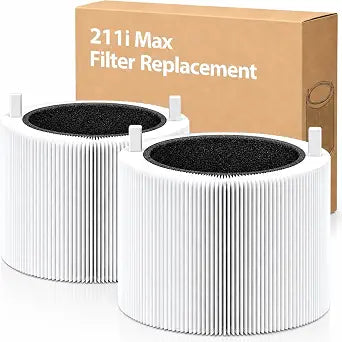 2 Pack 211i Max Replacement Filter Compatible with Blueair Blue Pure 211i Max Air Purifier. Blue Pure F2MAX, 3-in-1 H13 Ture HEPA and High-Efficiency Activated Carbon Filters, Replacement Part #F2MAX