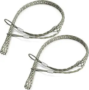 Gisafai 2 Pcs 37-50mm Heavy Wire Cable Mesh Pulling Grip Double Head Cable Pulls Socks Wire Pulling Tools Electrical Pulling Grips Suitable for Light and Heavy Cables (d: 1.45-1.97", L: 1.25m/49")
