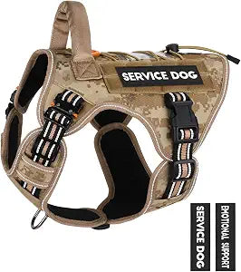 PETNANNY Tactical Dog Harness Reflective with ID Card,Service Dog Vest Harness for Medium Large Dogs,Emotional Support Vest with Padded Handle2 Reflective Patches for Training HuntingDesert Camo,M