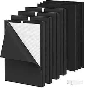 4 Pack K3 Air Purifier Replacement Filter Compatible with LUNINO K3 Air Purifier, 4 HEPA Filters & 8 Washable Carbon Pre-Filters