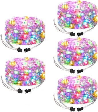 BTF-LIGHTING WS2812B IC RGB Fairy String Lights 5Pack 16.4FT 250LED DC5V