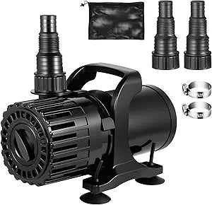 Pond Pump, Adjustable Flow 690-1800GPH & 13FT Lift, 100W Submersible Water Pump for Outdoor Pond Fountain Waterfall & Water Circulation, Filter Bag &20FT Cord, Ultra Quiet Operation, UL Listed