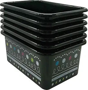 Teacher Created Resources Chalkboard Brights Small Plastic Storage Bin - 6 Pack (TCR32241)