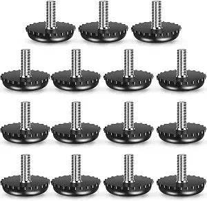 Dunzy 15 Pcs 1/4" Adjustable Furniture Leveler Screw Thread Leveling Feet