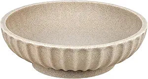 Deobath Large Decorative Bowl - Fruit Bowl for Kitchen Counter - Modern Decorative Bowl for Home Decor,Key Bowl for Entryway Table - Artificial Stone Beige