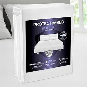 Protect-A-Bed Essential Mattress Pad Twin XL, 100% Waterproof, Dust Mite Barrier Mattress Pad, Breathable & Quiet, Antimicrobial, Fits 11"-18" Mattresses
