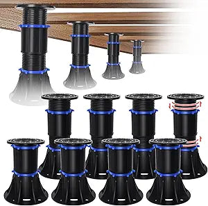 YHK 8PCS Adjustable Height Bed Support Legs 8.4-13.5 inch, Bed Frame Support Legs for Bed Slat, Bed Support Reinforcement Parts Bed Frame Support Replacement