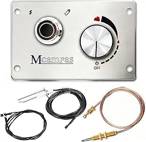 Fire Pit Burner Valve System Kit-Flame Failure Safety Valve & Push Button Igniter - LPG/Propane Gas Control System Replacement for Outdoor Fire Pits, Patio Heater Accessories