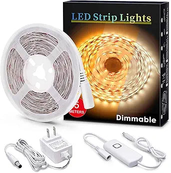 MYPLUS Under Cabinet LED Lighting, 16.4ft Dimmable Strip Lights, 3000K