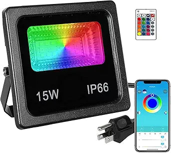 Z 150W Equivalent Led Color Changing Flood Lights Multi Colors RGB Uplighting with Remote, IP66 Waterproof Stage Lights, Dimmable Colored LED Lights, Floor for Party Outdoor Indoor Decor