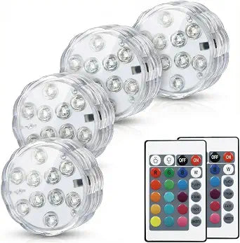 Submersible LED Lights with Remote, 16 Colors 4 Modes Battery Powered Color Changing LED Pumpkin Lights for Halloween Pumpkin Camping Bucket Dcor (4 Packs)