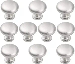 Probrico 10 Pack Brushed Nickel Cabinet Knobs Hardware,Furniture Round Knobs,1-3/16 inch(29.5mm) Diameter Kitchen Pull Knobs