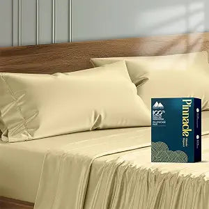 Mayfair Linen 100% Egyptian Cotton King Size Pillow Cases Set of 2 - Luxury 1500 Series Sateen Weave Cotton Pillowcases (Beige), Silky Soft & Cooling Pillow Covers, Fits King Size Pillows