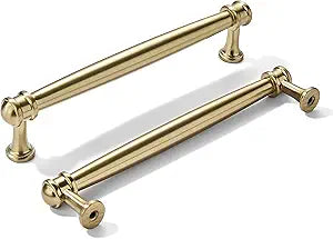 10 Pack 5 Inch(128mm) Champagne Bronze Cabinet Pulls Brushed Brass Kitchen Cabinet Handles Gold Cabinet Pulls Kitchen Cabinet Hardware for Cupboard Drawer Pulls Dresser Handle