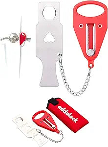 Addalock The Original Portable Door Lock for Travel & Home Security, Durable 1-Piece Door Latch Lock for Houses, Apartments, Hotels, Motels, Dorms & AirBnBs - Lock the Door & Stay at Home or Away