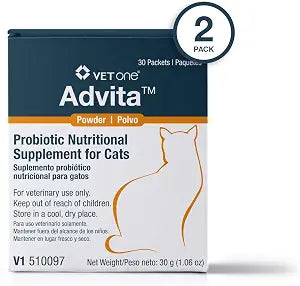 Vet One 840235149170 VetOne Advita Probiotic Nutritional Supplement Powder for Cats (2 Pack)