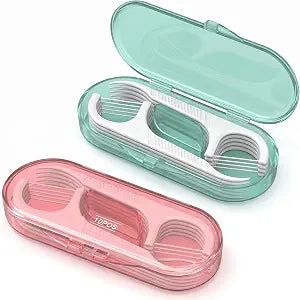 Dental Floss Picks Portable Dispenser, Travel Flossers Holder Case