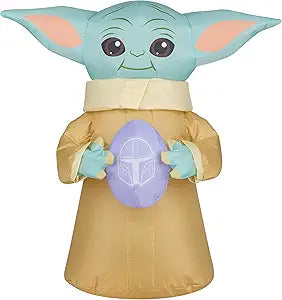 National Tree Company 18 inch Easter Inflatables Baby Yoda Blow Up, Indoor or Outdoor Decoration, Self Inflatable, Battery Operated