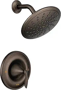 Moen Eva Oil Rubbed Bronze Posi-Temp Shower Faucet Trim with Eco-Performance Rainshower Showerhead, Valve Required, T2232EPORB