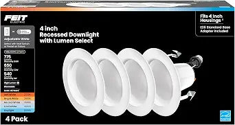 Feit Electric 4 in LED Recessed Downlight - 5CCT, Dimmable - 4 Pack