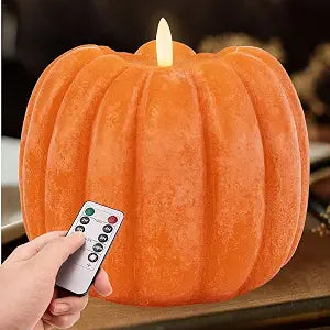 Fall Decorations for Home - Flickering Flameless Wax Pumpkin LED Candle