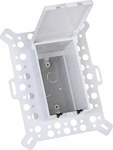 Arlington DBVM1W-1 Low Profile IN BOX Electrical Box with Weatherproof Cover for New Construction Stucco/Textured Surfaces/Rigid Siding, Vertical, 1-Gang, White