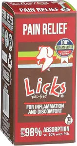 Licks Pain Relief - Temporary Discomfort & Mobility Support for Dogs with Aspirin - Pill-Free Liquid Packets - 30 Packets