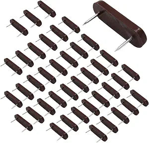40Pcs Plastic Head Double Pins, Brown