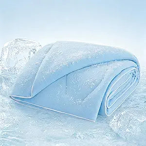 Luciphia Premium Cooling Dog Blanket Washable Q-MAX>0.5 Small Medium Large Pet Mat Puppy Cat Self-Cooling Soft Breathable Calming Throw for Sofa Crate Bed (Light Blue,60x80 inches)
