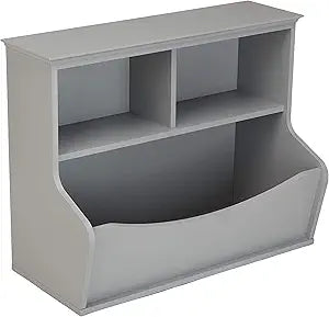 Amazon Basics Children's 3 Shelf Multi-Functional Bookcase and Toy Storage Organizer for Kids Room, Bedroom and Playroom, Grey, 31.25"W x 14.84"D x 24.56"H