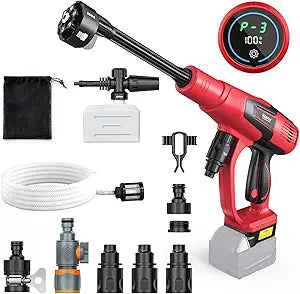 Ecarke Car Cleaning Tools Compatible with Milwaukee 18V Battery, 6-in-1 Nozzle Foam Cannon for Car Floor (Tool Only, No Battery Included)