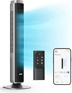 DREO Tower Fan for Bedroom, Standing Oscillating Fan with 40ft Far Airflow, 20dB Quiet, 12 Speeds, 28ft/s Velocity, Smart Control, DC Motor, 42 inch, 90┬░ Oscillation, 4 Modes, 12H Timer, Pilot Pro S