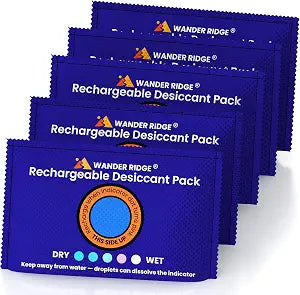 100g Rechargeable Desiccant Packs  Reusable Silica Gel Moisture Absorber, Car Dehumidifier Moisture Absorber with Humidity Indicator, Desiccant Packs for Storage, Closet & Gun Safe [5 Pack]
