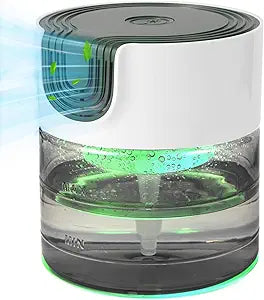 Water Air Purifiers for Home, Quiet Variable Speed Water Based Air Purifier with 7 Color Night Light, Air Washer Humidifier for Home, Bedroom, Office, Pet Odors