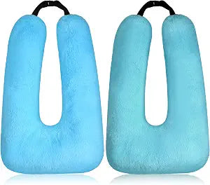 Barydat 2 Pcs Car Travel Pillow for the Back Seat 28 x 18 in Sleeping Reading Pillows for Distance Travel Car Cushion for Kids Adults Head and Body Support U Shaped Pad (Blue, Green)