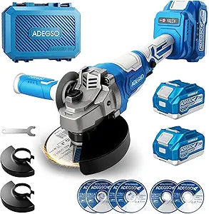 21V Cordless Brushless Angle Grinder, 12000 RPM, Compatible with 4-1/2" to 5" Grinding Discs, 2 x 4.0Ah Batteries Included, Electric Grinding Tool Set for Cutting, Grinding, Polishing & DIY
