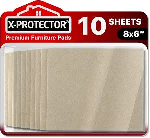 Felt Furniture Pads X-PROTECTOR 10 PCS - Premium 8 x 6 x 1/5 Heavy Duty