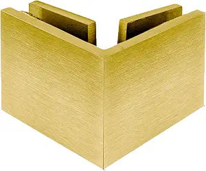 Brixwell Square 90 Degree Glass-to-Glass Clamp, Satin Brass Finish