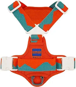 Charlies Backyard Teton Dog Harness, Urban to Trail No-Pull with Front & Back Leash Clips, Adjustable Easy On Soft-Padded Vest, Durable Cordura Fabric, Quick Control Handle, Sunset Peaks, Large