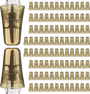 Chengu 100 Pieces Liquor Bottle Covers Pour Spout Covers Bar Toppers for Bottles Universal Pour Dispenser Dust Translucent Silicone Rubber Spout Caps for Bar Home Kitchen Tools Supplies (Champagne)