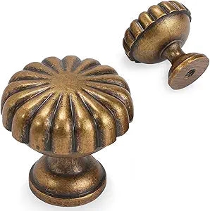 20 Pack Antique Brass Kitchen Cabinet Knobs Vintage Drawer Knobs Aged Bronze Kitchen Cabinet Hardware Zinc Alloy Handles Drawer Knobs Dresser Handles