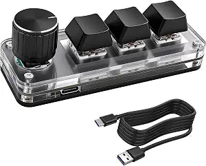 XMSJSIY Mini 3 Key Keypad Mechanical Keyboard One Handed Hot Key