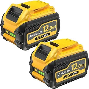 2-Pack 12000mAh Replace Battery for Dewalt 20V/60V Max Lithium Ion Battery Compatible with Dewalt 20V/60V Cordless Power Tools DCB606 DCB609 DCB612 DCB200 DCB206 DCB207