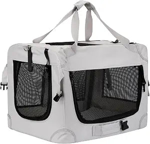 Large Cat Carrier Foldable Cat Crate, Collapsible Soft Dog Crate Carrier Kennel, Easy to Fold & Carry cat Crate, Lightweight Travel Pet Crate for Cats and Small Medium Dogs Indoor Outdoor Travel