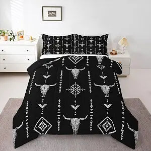 Erosebridal Bull Skull Comforter Set Boho Horns Bedding Kids Ethnic Twin