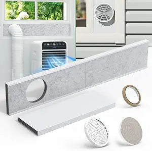 Forestchill Portable Air Conditioner Window Vent Kit with Insulation Foam Panels, Adjustable AC Vent Seal Kit with Mesh Guard for 5.9" Diameter Hose, Insulates Heat & Reduces Noise from Outside