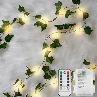 suddus 33FT 100LED Ivy Vine Fairy Lights Battery Operated Copper Wire