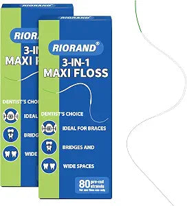 RioRand 3-in-1 Orthodontic Floss Threaders for Braces, Bridges & Implants