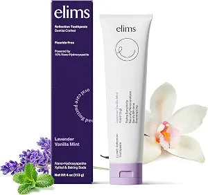Elims 10% Nano-Hydroxyapatite Toothpaste, Fluoride Free, Lavender Mint, 4oz