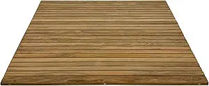 Nordic Teak 100% Solid Teak Wood String Mat - Indoor and Outdoor Use - Non-Slip Wooden Platform for Sauna, Pool, Hot Tub Flooring Decor and Protector (Natural Finish, 30" x 30")